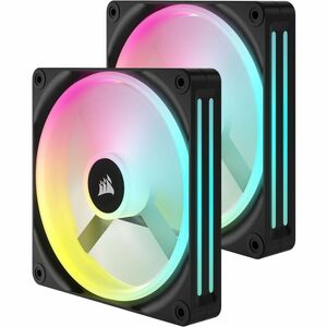 Corsair iCUE QX140 Cooling Fan - 2 x Fan(s) - 82.50 CFM Maximum Airflow - 2000 rpm - Magnetic Dome Bearing - RGB LED - Bla
