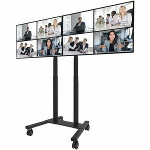 Neomounts Mounting Adapter for Display Screen, Wall Mount, Floor Stand - Black - Height Adjustable - 2 Display(s) Supporte