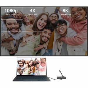 j5create JCA465 Adaptador A/V - 1 - 7680 x 4320 Supported - Cinza Espacial, Preto
