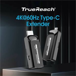 TrueReach 4K@120Hz USB-C HDMI Extender over CAT6/CAT6a/Cat7 Ethernet Cable - USB 3.1 Type C Transmitter & HDMI Receiver - 