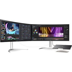 LG 40WP95C-W 40" Class 5K2K WUHD Curved Screen LCD Monitor - 21:9 - Silver - 39.7" Viewable - Nano In-plane Switching (Nan