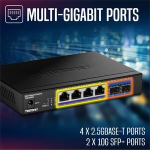 TRENDnet TEG-S562 4 Ports Ethernet Switch - 2.5 Gigabit Ethernet, 10 Gigabit Ethernet - 2.5GBase-T, 10GBase-X - TAA Compli