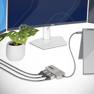 StarTech.com 3-Port USB-C Multi-Monitor Adapter, Type-C to 3x DisplayPort MST Hub, Triple 4K60Hz DP Display Extender / Spl