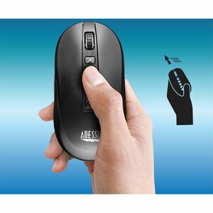Adesso Air Mouse Wireless Multifunctional Presenter Mouse - Travel Mouse - Laser - Wireless - 100 ft - Radio Frequency - 2