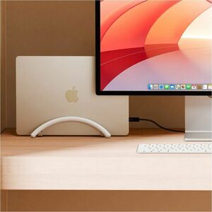 Twelve South BookArc Flex Notebook Holder - Vertical - 2.2" Height x 3.6" Width - Aluminum, Metal - White - Adjustable