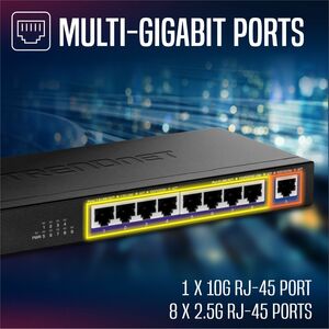 TRENDnet TEG-S591 9 Ports Ethernet Switch - 10 Gigabit Ethernet - 10GBase-T - 2 Layer Supported - 11.90 W Power Consumptio