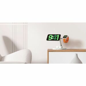 Belkin BoostCharge Pro Induction Charger - White - For iPhone - MagSafe Technology, Magnetic, Fast Charging, LED Indicator