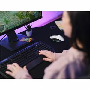 Souris de jeu Optique Trust Felox GXT 110 - Fréquence radio - USB 2.0 Type A - 6 Bouton(s) - Blanc - Câble - 2,40 GHz - Re