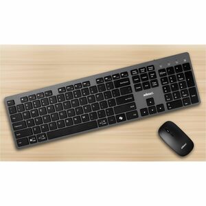 Adesso EasyTouch WKB-7300 Keyboard & Mouse - English (UK) - USB Type C Scissors Wireless RF 2.40 GHz Keyboard - 112 Key - 