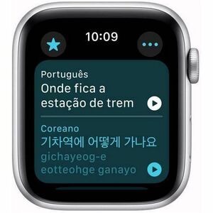 Apple Watch SE Smartwatch - Rechteckig Case Shape - 44 mm Case Height - 38 mm Case Width - Silber Case Color - Denim Band 