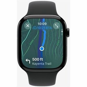 Apple Watch Series 10 Smart Watch - 42 mm Case Height - 36 mm Case Width - Jet Black Case Color - Black Band Color - Alumi