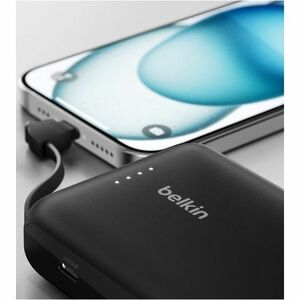 Belkin BoostCharge Power Bank 10K With Integrated Cable - For Smartphone, Tablet PC, iPad mini, iPad, iPad Pro - 10000 mAh
