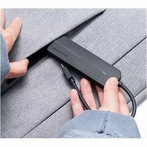 Vention TGPBB USB/Ethernet Combo Hub - USB Type C - 640 MB/s - Notebook, Smartphone, Tablet, Hard Drive, Mouse, Keyboard, 