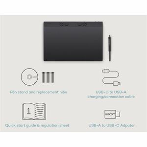 Wacom Intuos Pro Large - Graphics Tablet - 5080 lpi Wired/Wireless - Bluetooth - 8192 Pressure Level - Pen - PC, Mac - Black
