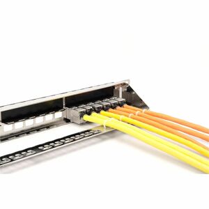 Digitus 24 Anschluss/AnschlüssePatch Panel - Schwarz - 1U Hoch - Rackmount, Schrankmontierbar