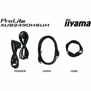 Moniteur LED iiyama ProLite XUB2490HSUH-B2 24" Class Webcam Full HD - 16:9 - Noir mat - 60,5 cm (23,8") Viewable - Technol