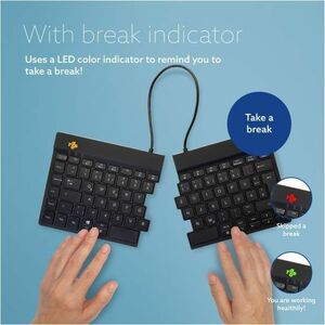 R-Go Split Break Tastatur - Kabellos Konnektivität - USB-Typ C Schnittstelle - Deutsch - QWERTZ Layout - Schwarz - Schere 