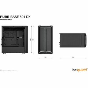 be quiet! Pure Base 501 Pure Base 501 DX Black Computergehäuse - ATX, Micro ATX, Mini ITX Motherboard Supported - Mid-Towe