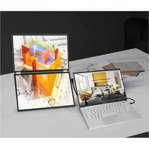 Asus ZenScreen Duo MQ149CD 14" Class WUXGA OLED Monitor - 16:10 - Silver - 14" Viewable - OLED - 1920 x 1200 - 1073.7 Mill