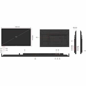 ViewSonic ViewBoard IFP7534 1905 mm 4K UHD LCD Collaboration Display - 8 GB DDR4 SDRAM - Ultra Fine Touch (UFT) - Touchscr