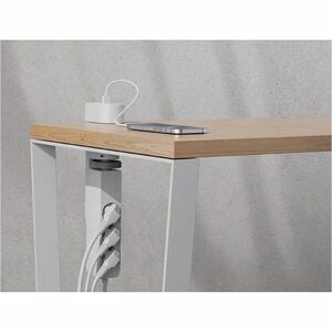 Neomounts VOLT DS22-840WH6 Power Outlet - 3 x Power Receptacles - 230 V AC Clamp Mount, Desktop, Under Table - White - Pla