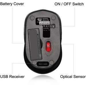 Adesso iMouse S50R Mouse - Radio Frequency - USB - Optical - 3 Button(s) - Red - Wireless - 2.40 GHz - 1200 dpi - Scroll W