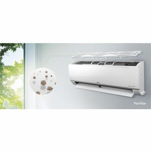 Aire acondicionado de pared LG DUALCOOL VM242C9 con Motor inversor digital - Blanco, Negro - Refrigerador - 22000BTU/h Cap