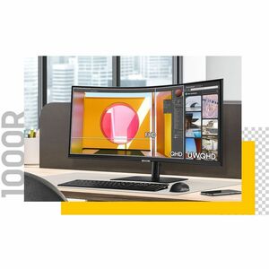 Samsung ViewFinity S34C652UEU 34" Class UW-QHD Curved Screen LED Monitor - 21:9 - Black - 86.4 cm (34") Viewable - Vertica