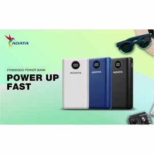 Cargador portátil Adata AP20000QCD-DGT-CBK - Negro - Para Teléfono móvil, Consola de juegos - Litio Polímero (Li-Polímero)