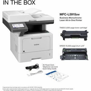 Brother MFCL5915DW Laser Multifunction Printer - Monochrome - 50 ppm Mono Print - 1200 x 1200 dpi Print - Automatic Duplex