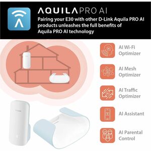 D-Link AQUILA PRO AI E30 Dual Band Wi-Fi 6 IEEE 802.11a/b/g/n/ac/ax/h/k/v 3 Gbit/s Wireless Range Extender - 2.40 GHz, 5 G
