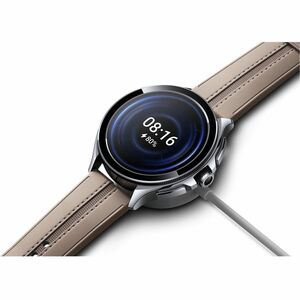 WATCH 2 PRO-BT CASE-STRAP SILVER CASE-BROWN LEATHER STRAP