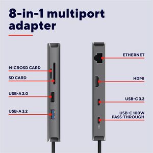Trust Dalyx USB-Typ C Docking Station für Notebook, Tablet-PC - Ladefunktion - Speicherkartenleser - SD, microSD - Grau - 
