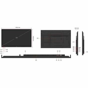 ViewSonic ViewBoard IFP7534 1905 mm 4K UHD LCD Écran de collaboration - 8 Go DDR4 SDRAM - Ultra Fine Touch (UFT) - Écran t