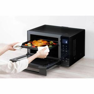 Panasonic NN-DF38PBEPG Single Microwave Oven - Black - 23 L Capacity - Microwave, Grilling - 7 Power Levels - 1 kW Microwa