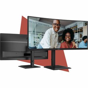 AOC CU34E4CV 34" Class UW-QHD Curved Screen LED Monitor - 21:9 - Black - 86.4 cm (34") Viewable - Vertical Alignment (VA) 