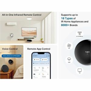Tapo H110 Smart Home Hub - Alexa, Google Assistant, Siri - IEEE 802.11b/g/n - Bluetooth - USB - Nero, Bianco - Siren