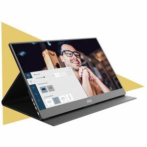 AOC 16T20 15.6in 60Hz FHD IPS Portable Monitor 1920x1080 16:9 5ms 50m:1 Samrt Contrast 230 Nits Mini HDMI/USB-C HDR SPK Tilt