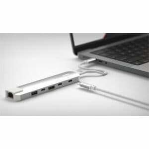 LINQ USB Type C Docking Station for Notebook, Flash Drive - Charging Capability - Off White, Space Gray - 4K @ 60Hz - 3840