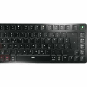 CHERRY MXU-270 Keyboard - Compact - Wired/Wireless Connectivity - USB 2.0 Type A Interface - RGB LED - English (US) - Blac