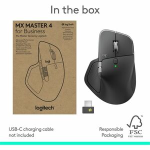 Logitech MX Master 4 for Business, Wireless Mouse with Quiet Clicks, 8K DPI, MagSpeed Scrolling, Logi Bolt Receiver, Graph