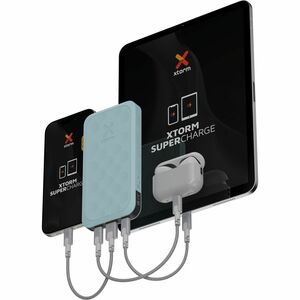 Xtorm Fuel Power Bank - Teal Blue - For iPhone, Mobile Device - 1 x Type-C 18W, 1 x Type-C 20W - Lithium Polymer (Li-Polym