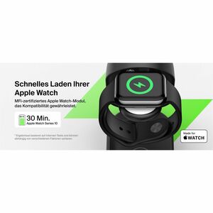 Belkin UltraCharge Induktionsladegerät - Schwarz - für Qi2-fähiges Gerät, iPhone, AirPod, Smartwatch, Smartphone - Eingang