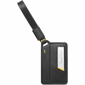 Spigen Luggage Tag - Strap Fastener - Nylon, Faux Leather, Silicone - Black - 1 / Pack