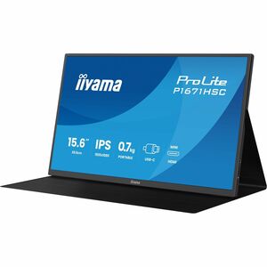 iiyama ProLite 15.6″ (39.5 cm) Full-HD-IPS-Monitor mit USB-C-Dock, integrierten Lautsprechern & Lederhülle:Jedes von mehre