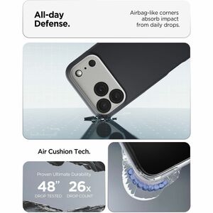 Spigen Nano Pop Case for Apple iPhone 17 Pro Smartphone - Textured Grip, Dotted Pattern - Black Sesame - Lint Resistant, D