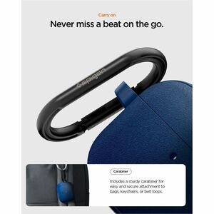Spigen Vault Carrying Case Apple AirPods Pro 3 - Navy Blue - Drop Resistant, Anti-slip - Polycarbonate, Thermoplastic Poly