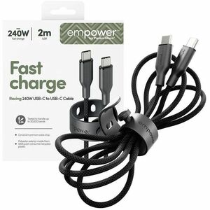 PanzerGlass empower™ by ® Racing 240W USB-C to USB-C Cable | USB 2.0 | 2M | Space Black. Product colour: Black