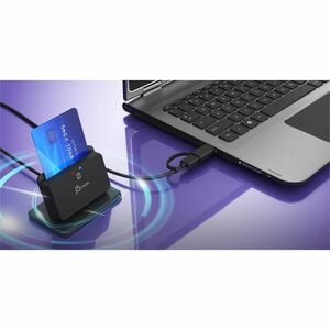 j5create JUR261-N Contact Smart Card Reader - Black - Banking, Government - TAA Compliant - CableUSB 2.0 Type A, USB 3.2 (