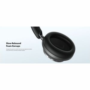 soundcore Space One Pro Wired/Wireless Over-the-head, Over-the-ear Stereo Headset - Jet Black - Binaural - Circumaural - B